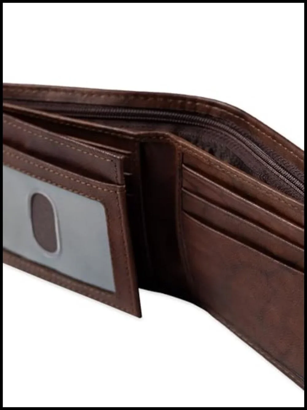 Bifold Leather Wallet with RFID Blocking - Slim Extra Capacity
